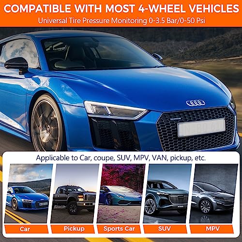 Vaoyao Tire Pressure Monitoring System Tpms, Solar Power Universal Wireless Car Alarm System With 4 External Sensors, Lcd Real-Time Display 4 Tires' Pressure & Temperature Alerts Ensure Safe Driving #TOP5