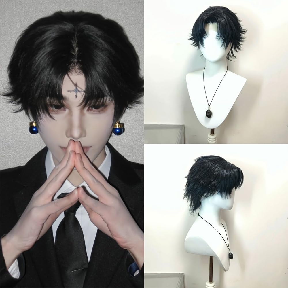 Chrollo Lucilfer kostium cosplay Shalnark do cosplay, czarne spodnie mundurowe lub fioletowy mundur z krótkim rękawem, pełny zestaw, cosplay anime, strój na Halloween, Boże Narodzenie, karnawał