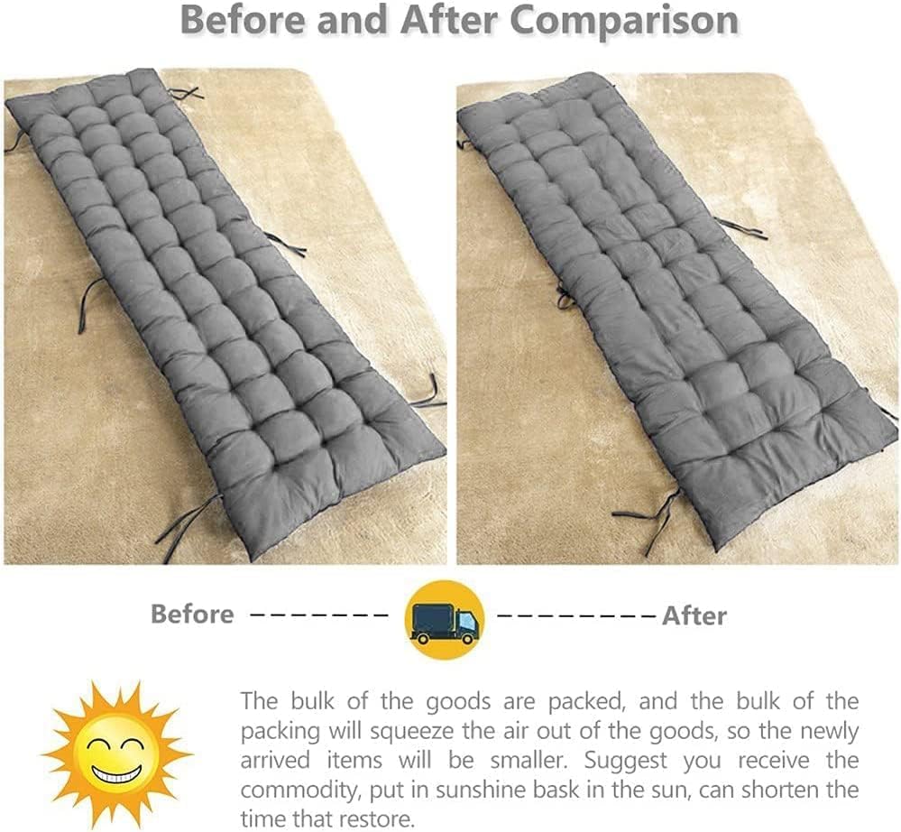 Miniatura 6 de Cojines para silla tumbona, cojines de patio con luz del sol, para exteriores, colchón reclinable, acolchado, grueso, acolchado, para silla