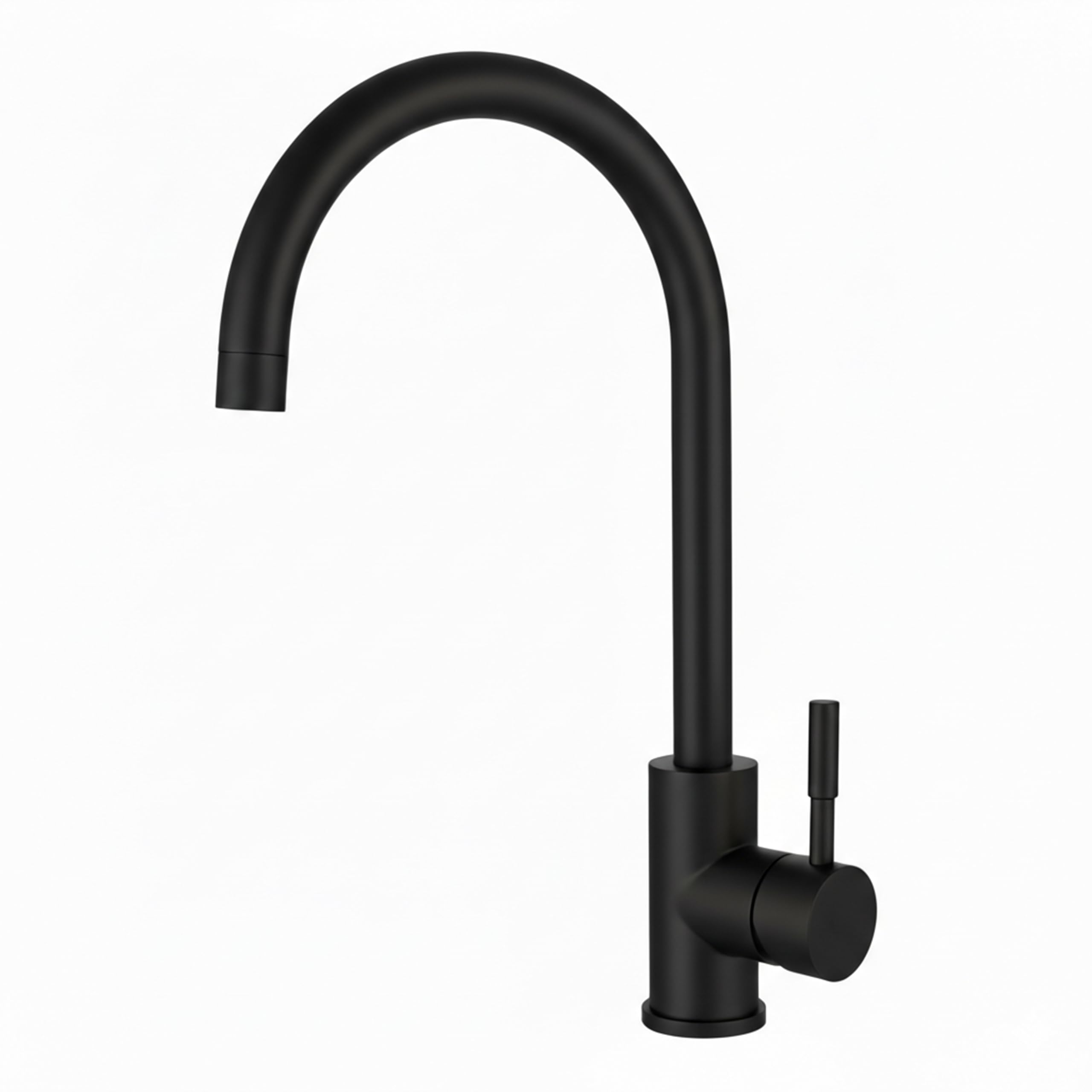 MELTA. Robinet Cuisine Pivotant 360° – Mitigeur Évier Arc Élevé en Acier Inoxydable, Robinet Cuisine avec Levier Unique, Robinet Évier Cuisine Moderne, Installation Facile (NOIR MAT) - 1