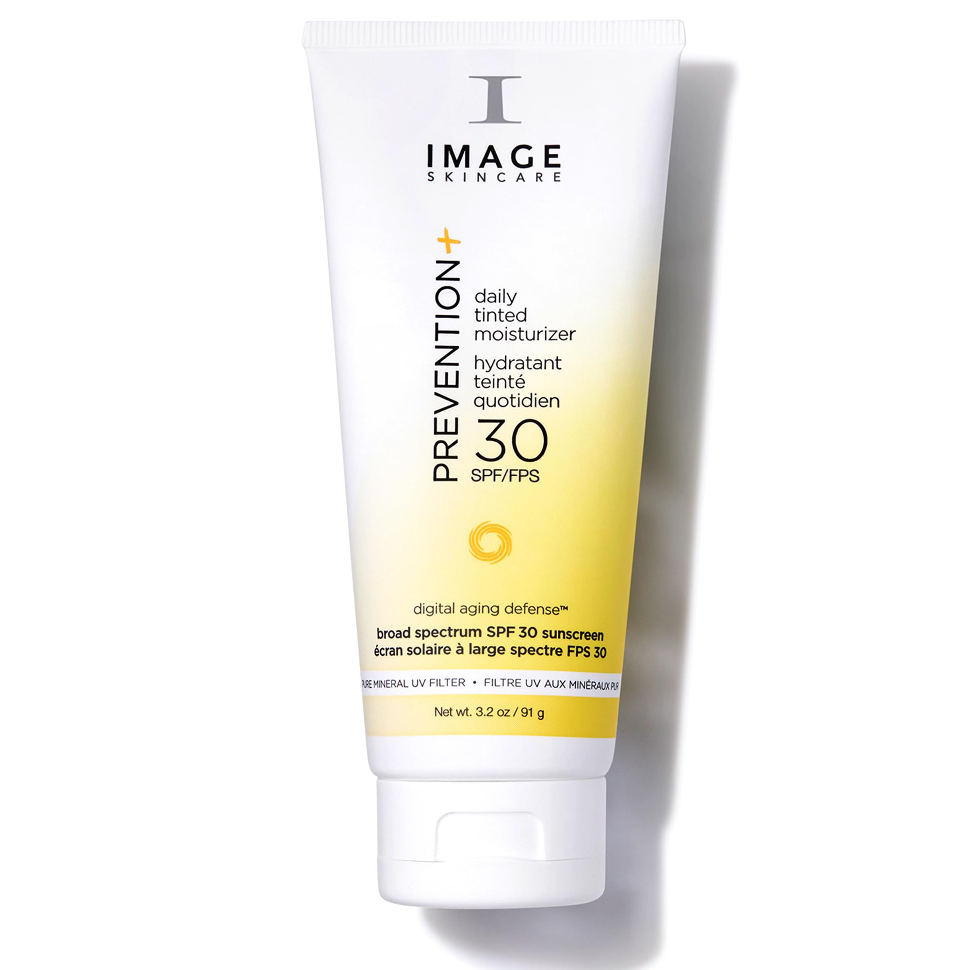 IMAGE Skincare PREVENTION+ Daily Tinted Moisturizer SPF 30, Mineral Broad-Spectrum UVA and UVB Protection and Primes Skin, All Day Wear, 91 g