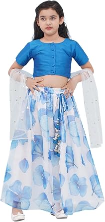 AJ DEZINES Girls Indian Ethnic Wear Lehenga Choli For Kids|Girls Pattu Pavadai|Indian Dress for Kids|Choli Janoi Outfits