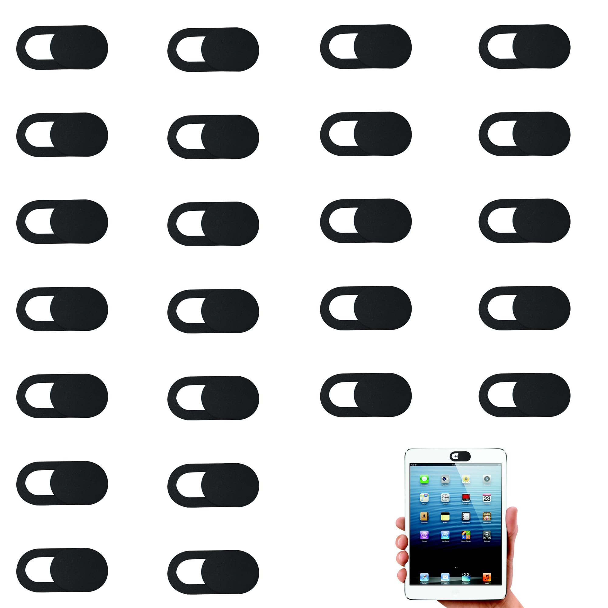 24 Articles Cache Camera Ordinateur,Cache Webcam PC Portable,Cache Camera Telephone,Convient aux Téléphones Mobiles, Tablettes et Ordinateurs Portables pour Protéger Votre Vie Privée (Noir)