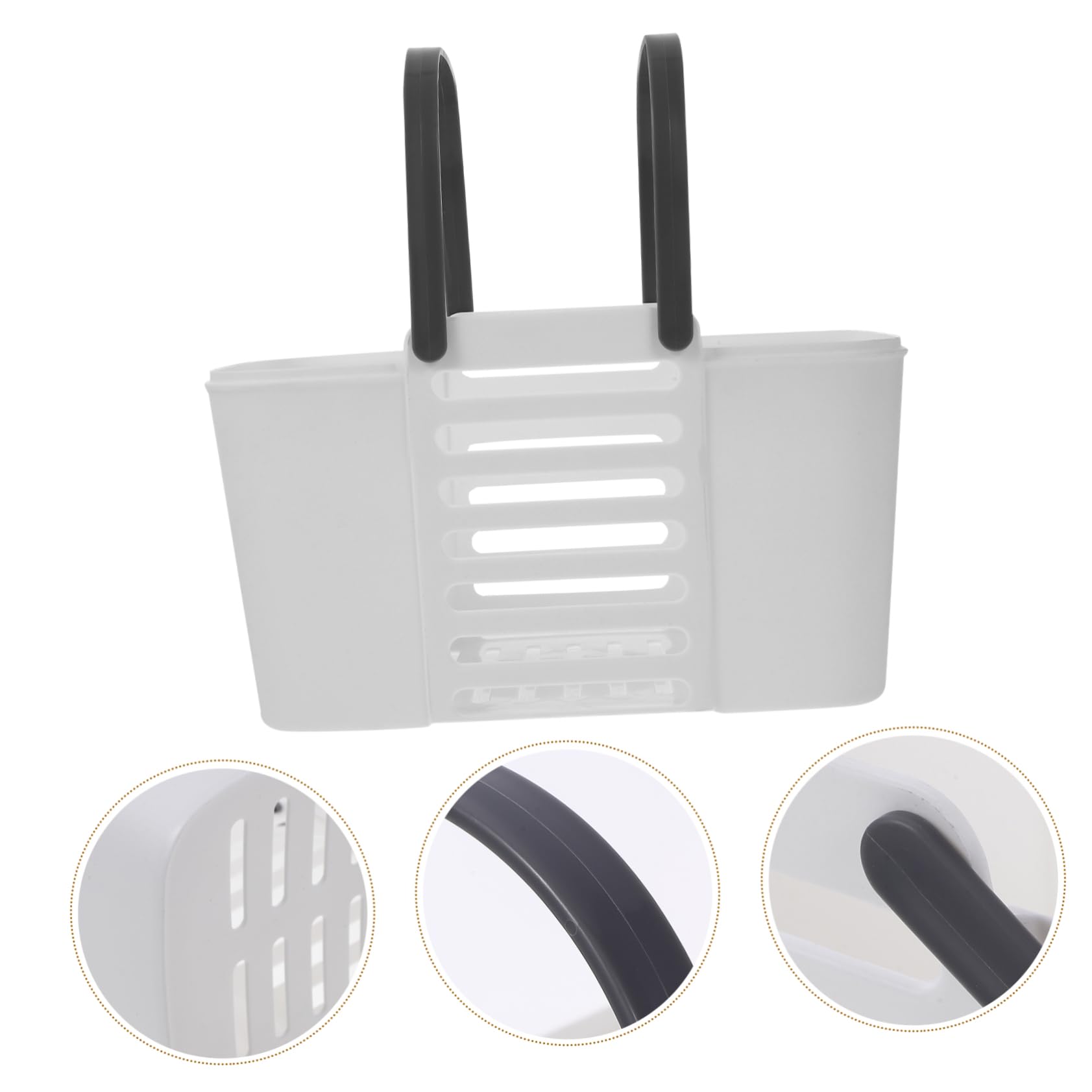 Cesta de Ducha Portátil de Color Blanco Pp 2 Piezas Gran Capacidad | Diseño Ventilado y Drenante, Resistente al Desgaste y Rotura, para Dormitorio y Hogar