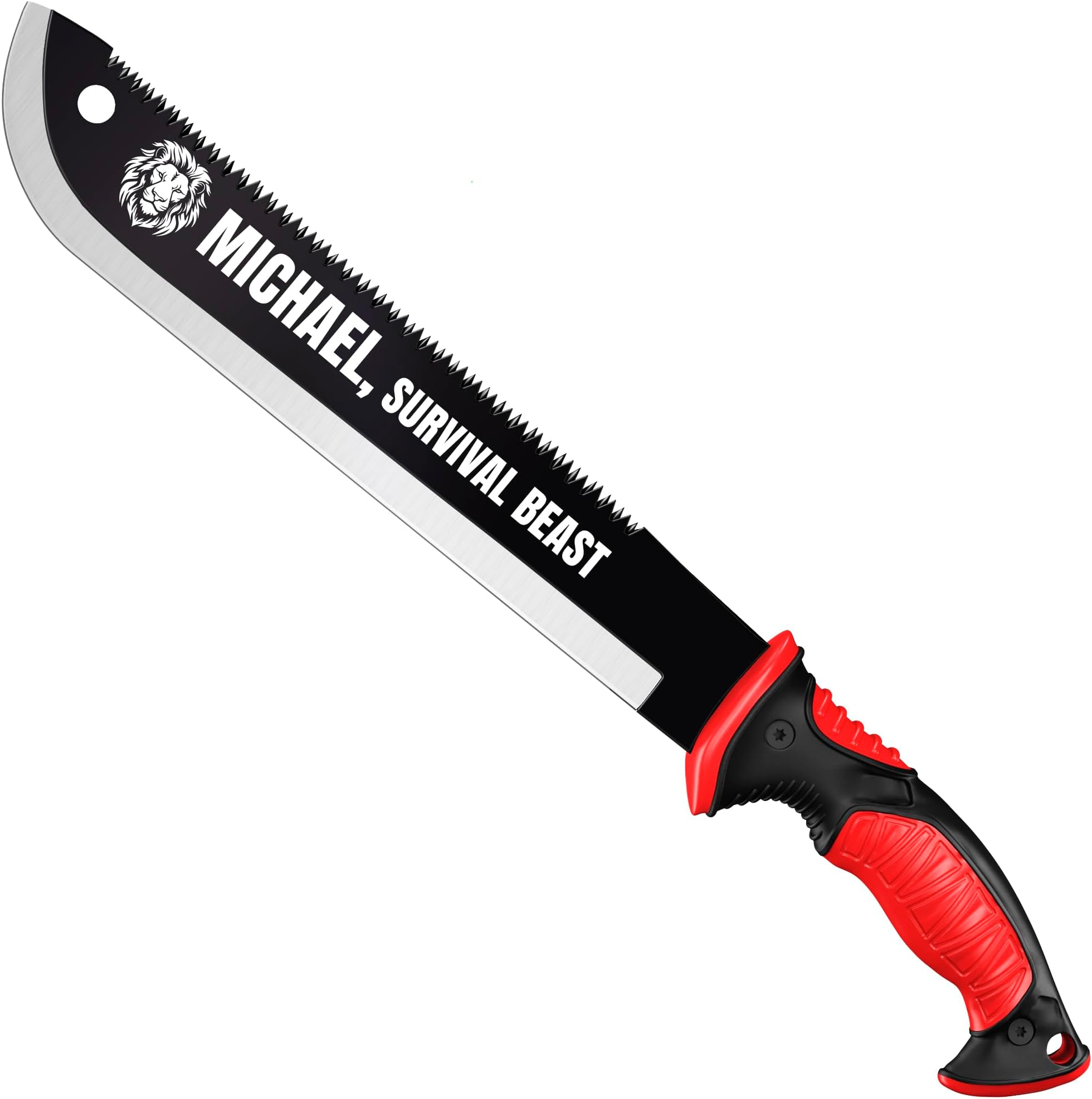 Engraved Machete Gift - Sharp Saw Blade or Parang Options with Personalized Laser Engraving - Non-Slip Rubber Handle for Campers and Outdoor Lovers - Unique Custom Gifts - 111084-DM0800 PS D2