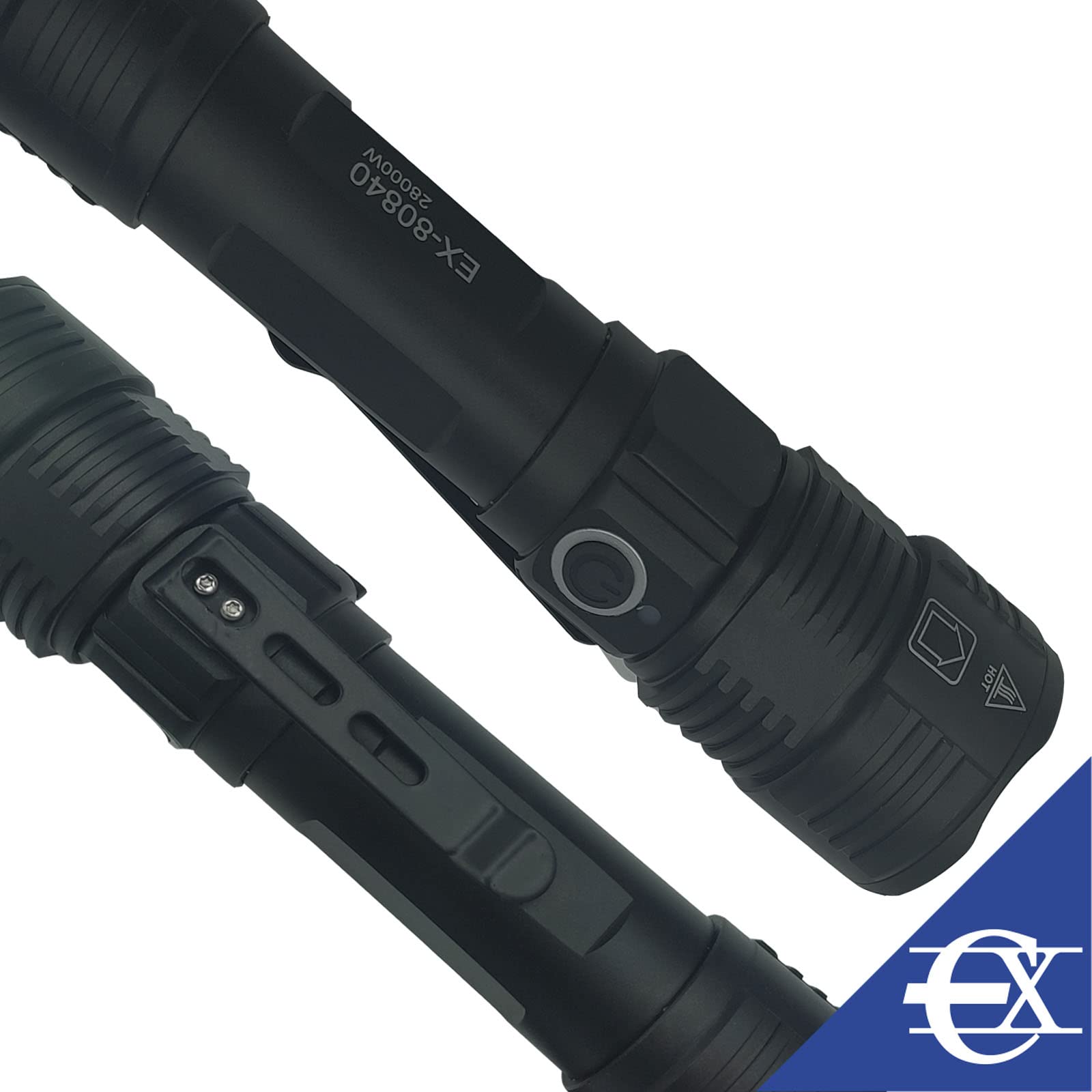 Torcia a LED ad alta potenza con batteria ricaricabile da 7800mAh