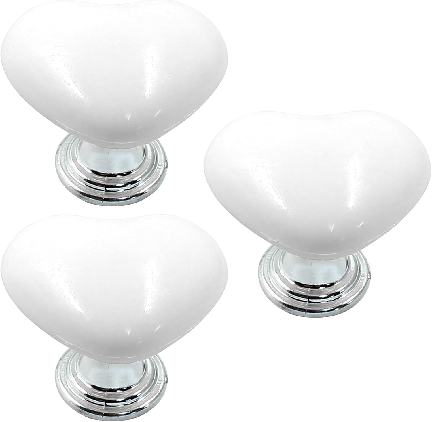 BokWin 3 Pcs Toilet Flush Tank Button Love Shape Toilet Push Button Women Manicures Toilet Button Pusher Tool for Bathroom(White)