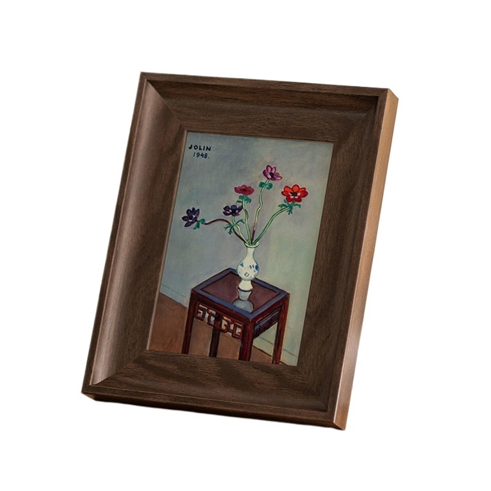 DAJGRHE Photo Frame Retro Simple Resin Picture Frames, 7x8, 10x12, A4 Wall Hanging Vintage Photo Frame Stand(Style D,6 inch)