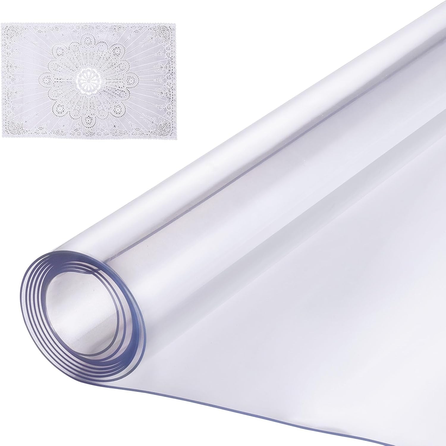 VEVOR Plastic Table Cover, 36 x 48 Inch 1.5 mm Thick Clear Rectangle PVC Desk Mat Protector, Waterproof & Easy Cleaning Desk Pad Tablecloth, for Office, Dresser, Dining Room, Night Stand 48" x 36" (Oblong)