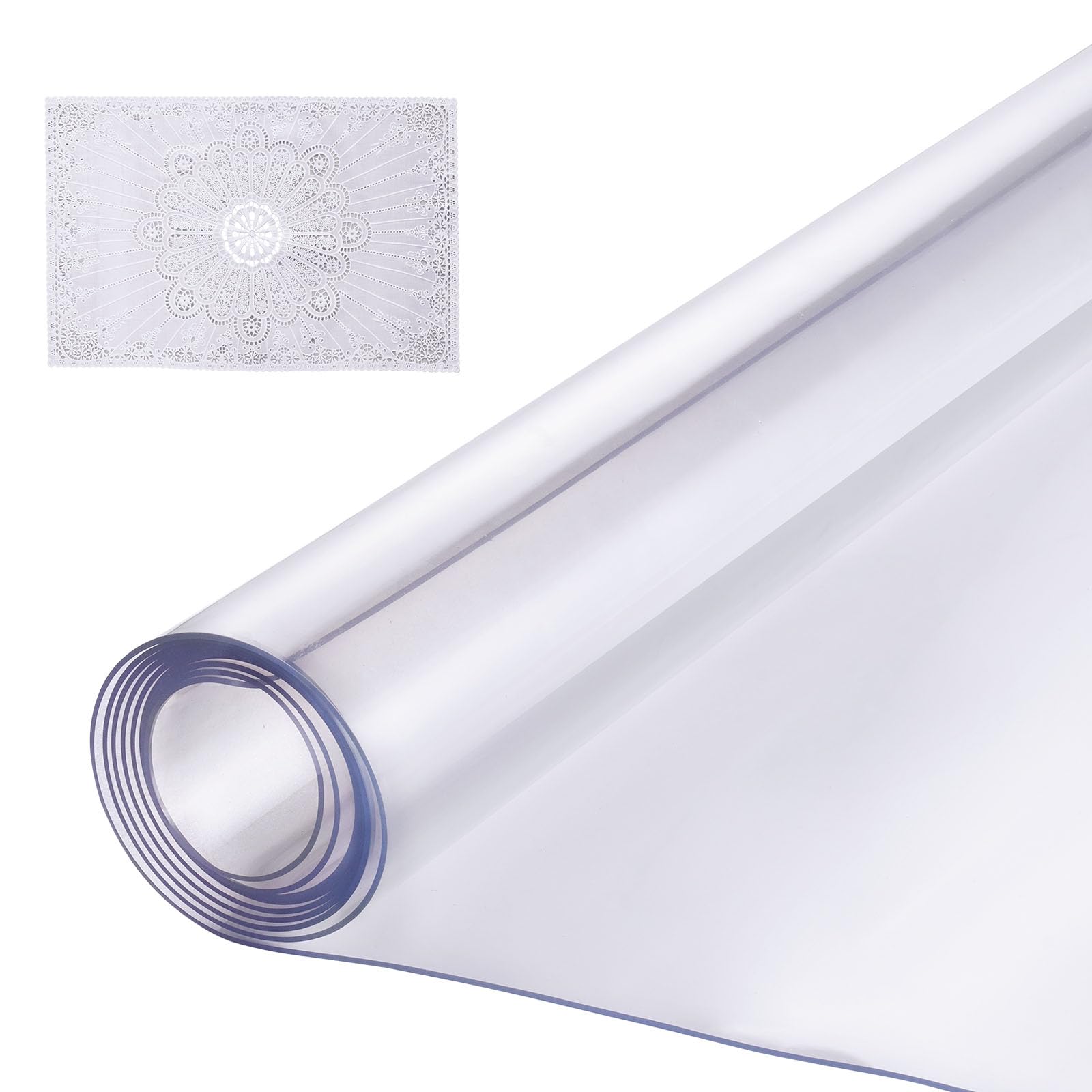 VEVOR Plastic Table Cover, 40 x 60 Inch 1.5 mm Thick Clear Table Protector, Rectangle PVC Desk Mat, Waterproof & Easy Cleaning Desk Pad Tablecloth, for Office Dresser Dining Room Table Night Stand