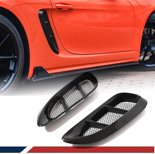 Miniatura 8 de Recortes de ventilación de guardabarros laterales de puerta de fibra de carbono seca para Porsche 718 Boxster Cayman 2016-2021 Marco cubierta de