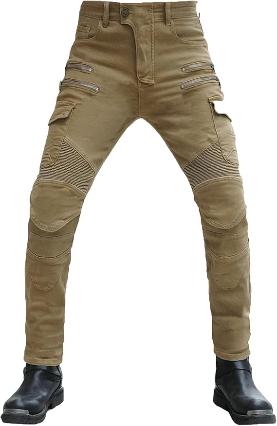 Mens Motorcycle Pants with Detachable Knee Hip Protector Pads Racing