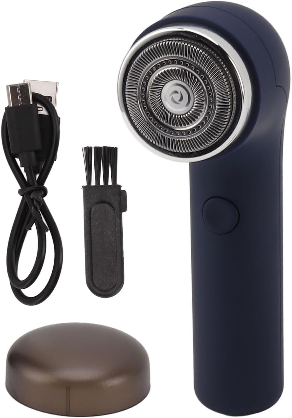 Mini Electric Beard Clipper, Water Proof Beard Trimmer voor Mannen, USB -oplaadbare Haarverzorgingskit, Compacte Gezichtshaarverwijderaar met Borstel (BLUE)
