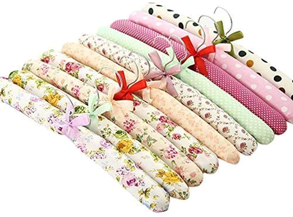 5pcs Colorful Blossom Sponge Padded Clothes Hanger Dress Cotton Coat Hangers Skid Suit Clothe T0B5 Satin Rack Resistance Hangers