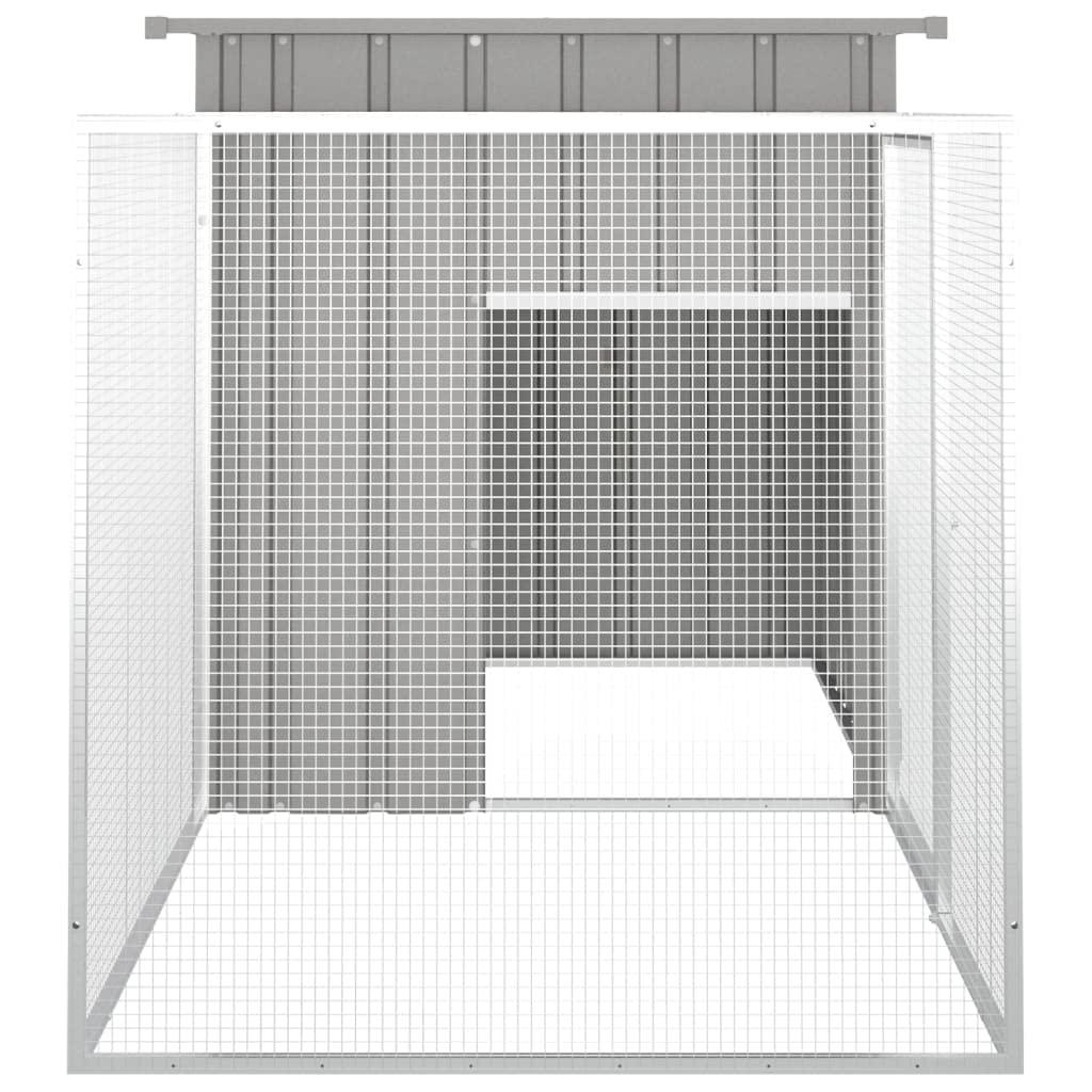 LAPOOH Jaula de gallinas Acero galvanizado Gris 200x91x100 cm, Jaulas para Conejos, Jaula Cobaya, Jaula Hamster, Jaula para Gatos, Jaula Chinchilla, Recinto para Conejos - SPU:171546