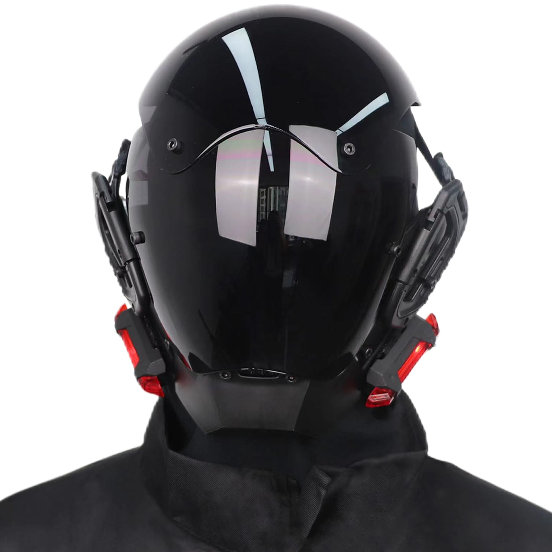 Masque punk LED rouge pour briller en discothèque et soirées cosplay