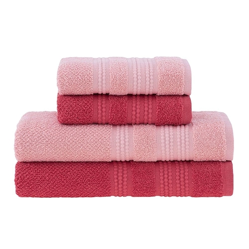 Jogo de Toalhas Buddemeyer Frape Dots Banho Rosa/Coral 4 peças