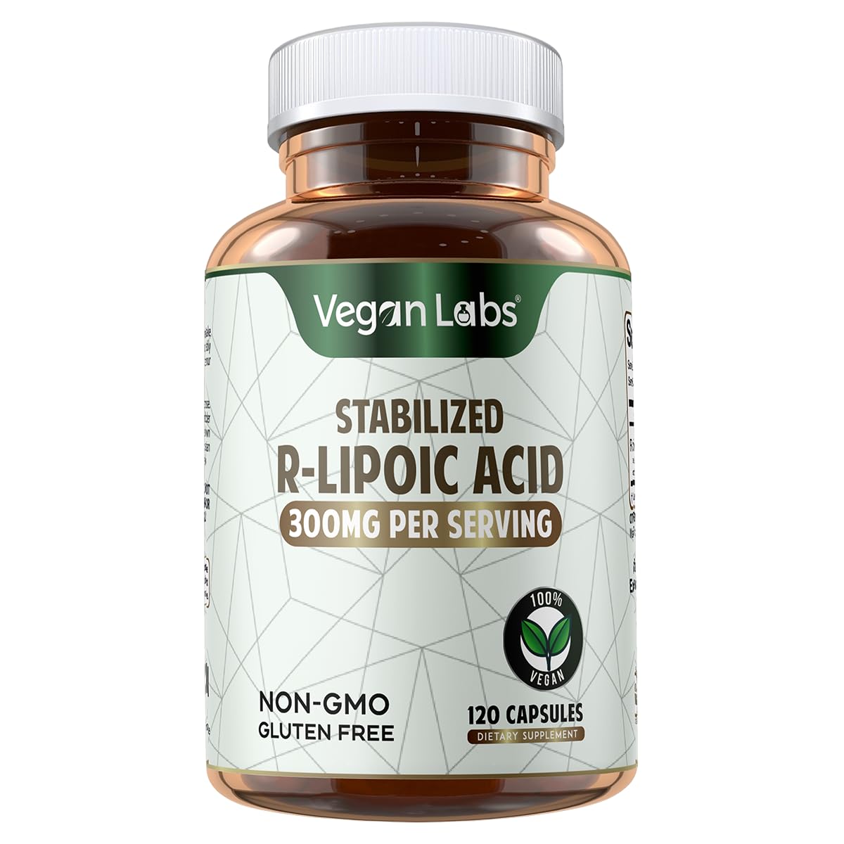 Vegan Labs Stabilized R-Lipoic Acid 300MG, 120 Vegan Capsules- Supports Cellular Energy and Antioxidant Protection- Gluten Free, Non-GMO, Stabilized Na R-ALA Supplement- 4 Month Supply — Amazon image 2