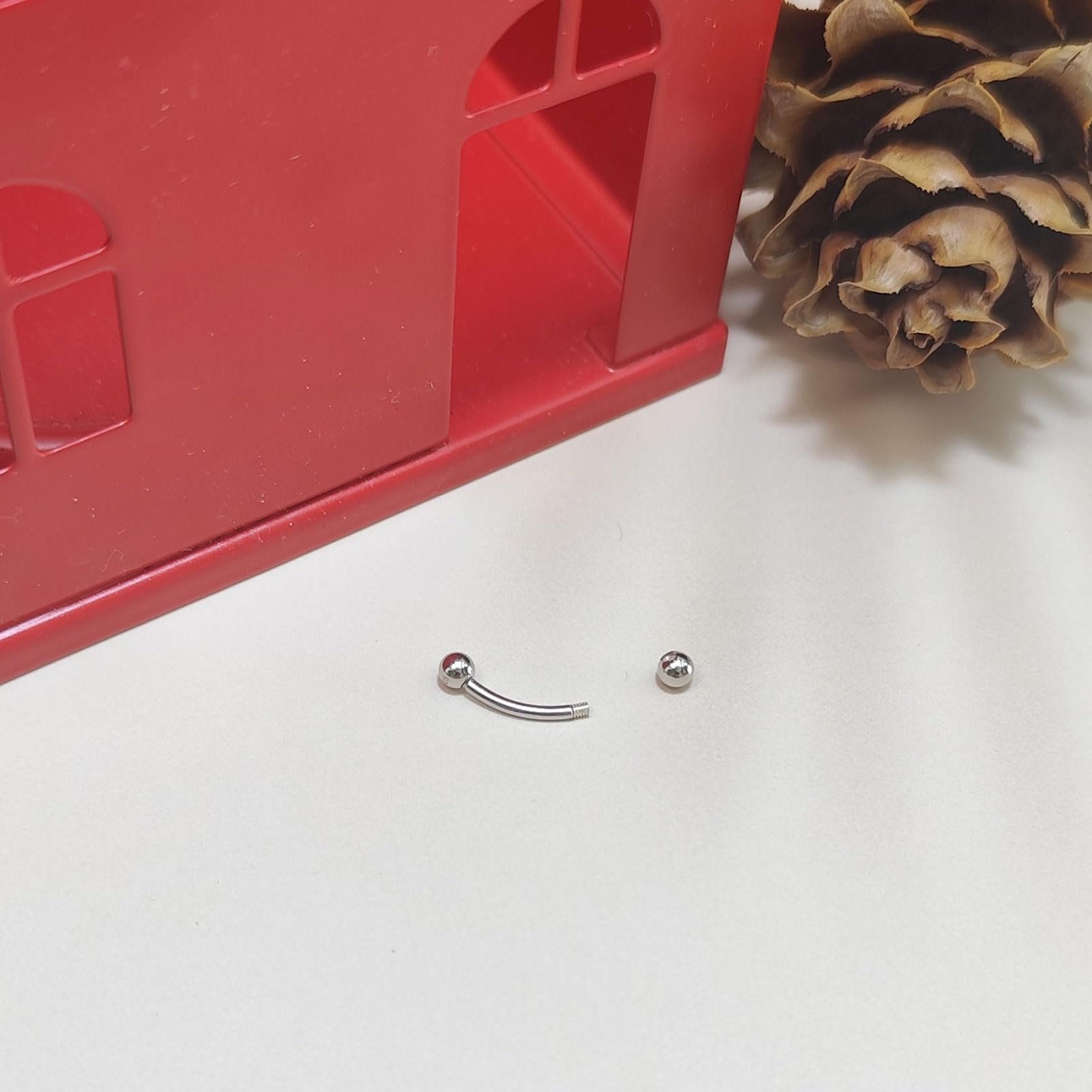 925 Plata de ley Curva Barbell Piercing Ceja Vertical Labret Labio 16G Rook pendiente Piercing 6/8/10mm