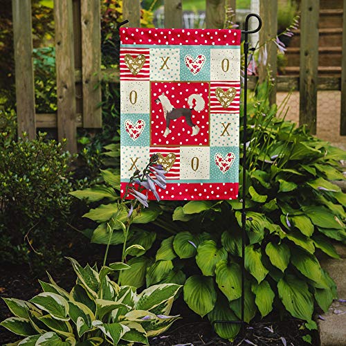 Drapeau de jardin multicolore Chinese Crested Love petit format extérieur