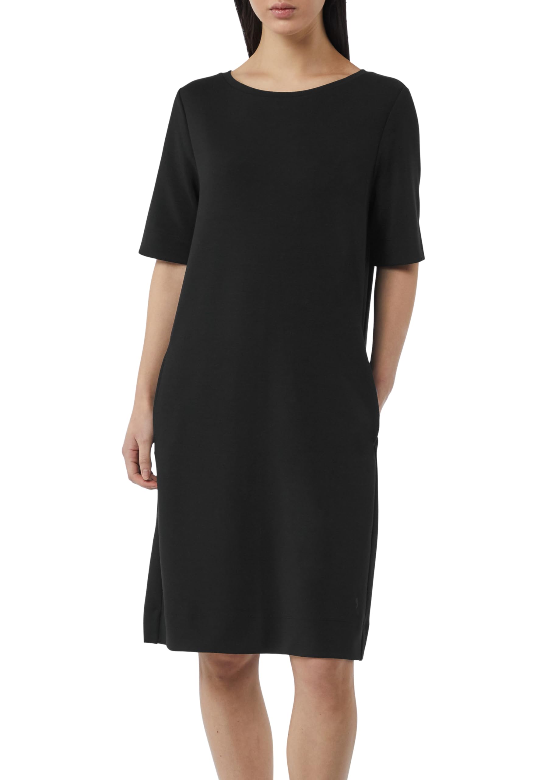 Comma Kurzarm-Kleid aus Modalmix mit Logo-Detail