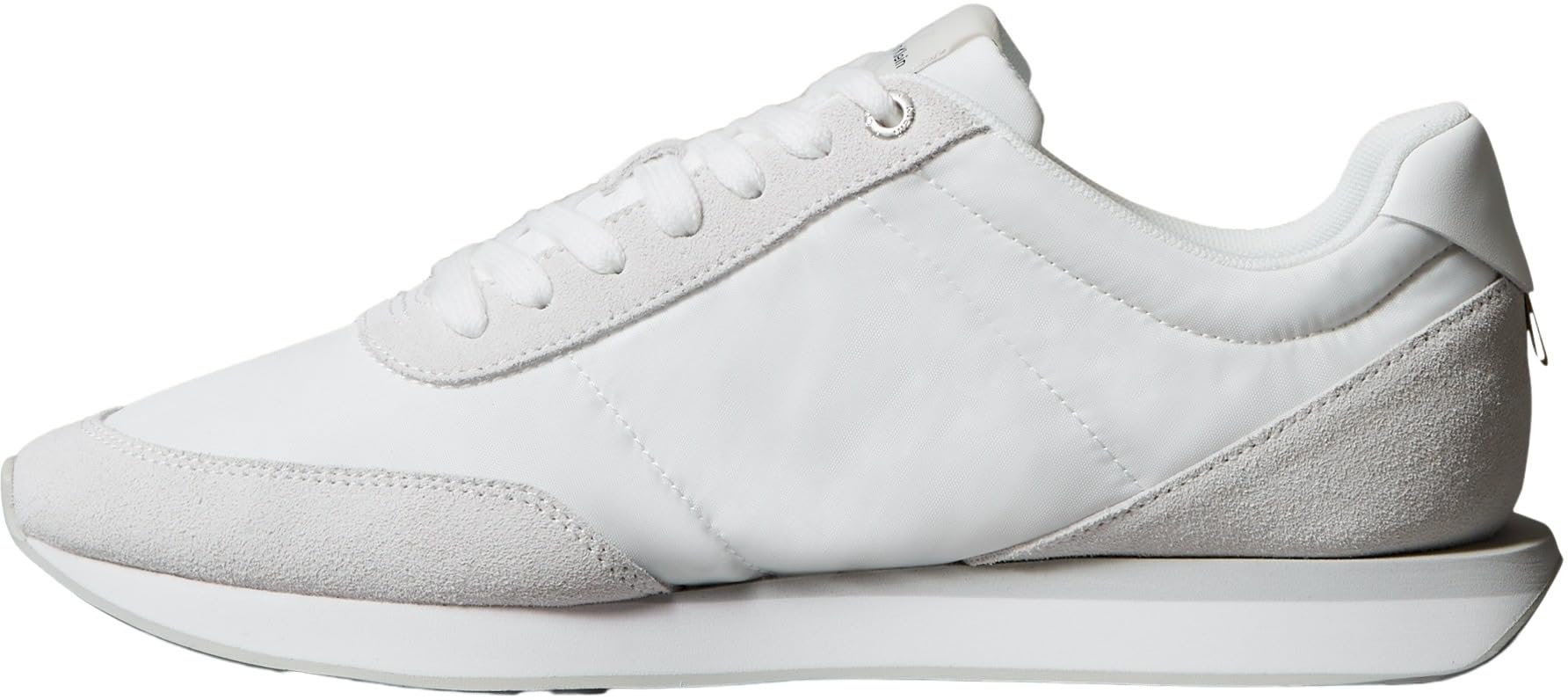 Calvin Klein Men's Runner Trainers Retro Mix with Logo, White (Triple Bright White), 9