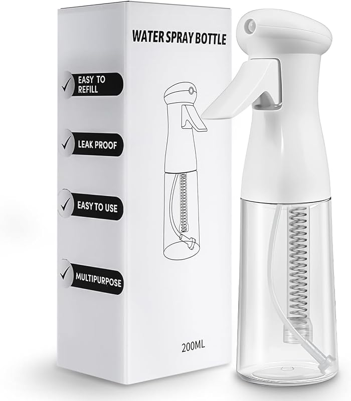Frasco borrifador recarregável MRUN BONE PSH-01 com névoa contínua, transparente, 200 mL