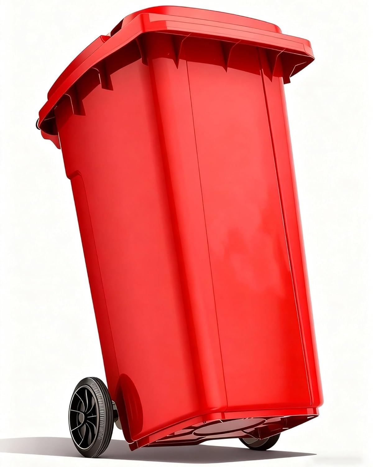 Outdoor 20 28 32 65 Gal Portable Outdoor Trash Can Commercial Garage with Wheels Lid Side Grooves for Patio Backyard Deck Roadside Recycling Trash can(Brown,32 Gallon)