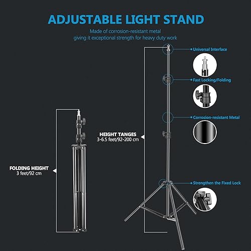 Miniatura 58 de NEEWER Luz de video LED RGB 660 PRO II mejorada con control de aplicación y kit de soporte de trípode, 2 paquetes de 50 W/1% de atenuación