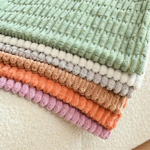 Panleding Pack of 2 Decorative Throw Pillow Covers, Corduroy Boho Striped Pillow Cases, Simple Modern Home Decor for Sofa Living Room Couch Bed, 18x18 Inch, Khaki & Rust - Thumbnail 6
