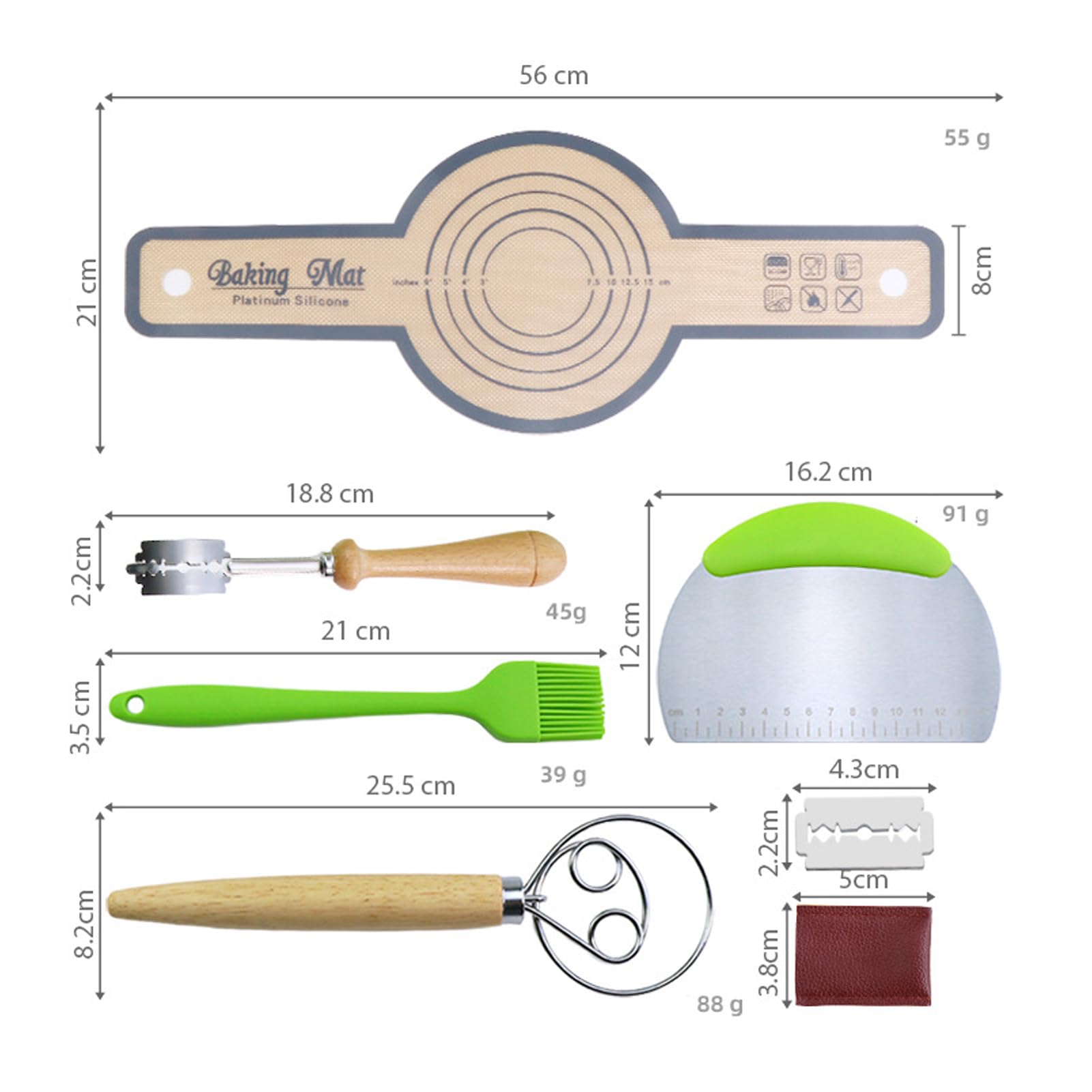 Schmortopf mit Deckel und Backutensilien, emaillierter Gusseisen-Schmortopf 26 cm/6 l, Antihaft-Emaille-Kochgeschirr zum Backen von Sauerteigbrot, Braten, Schmoren und Suppenkochen (Orange 6QT)