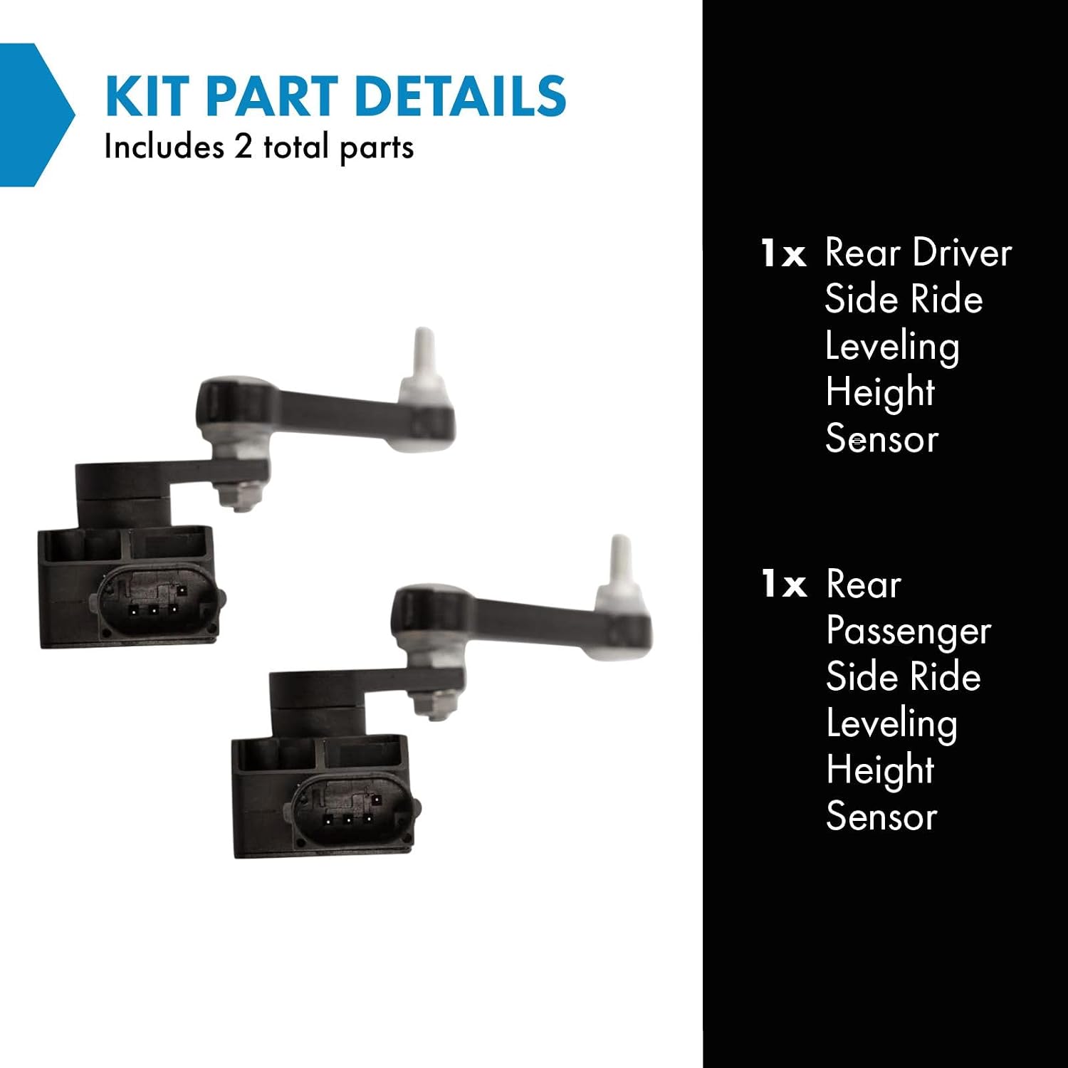 TRQ Rear Ride Leveling Height Sensor Driver & Passenger Side Compatible with 2007-2015 Audi Q7 2003-2010 Porsche Cayenne 2004-2010 Volkswagen Touareg