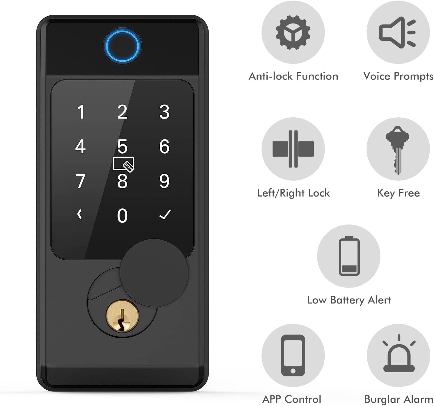 Buy Smart Locks for Front Door, Miuedo Electronic Fingerprint Door
