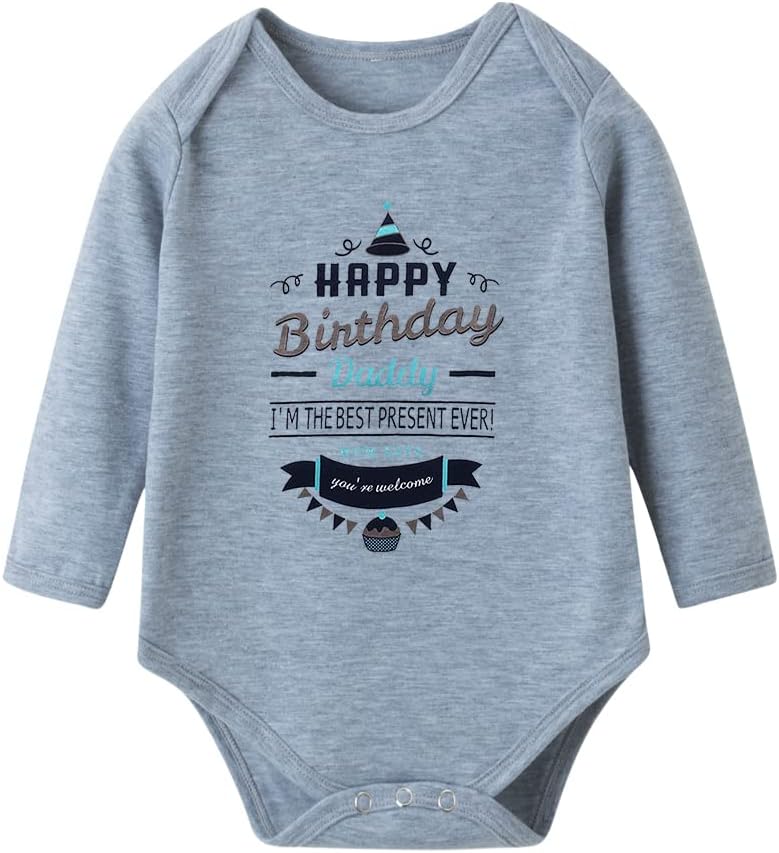 G-Amber Baby Boys Girls Romper Bodysuit Infant Funny Letter long Sleeves Jumpsuit Outfit 0-18Months