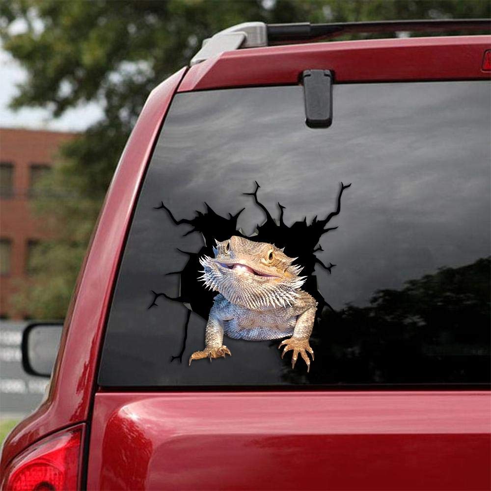 Ocean Gift Bearded Dragons Car Decals, Wall Decals Stickers Pack of 2 - Realistic Car Stickers Design Wild Animals Series 25 Size 8" x 8"