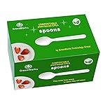 GreenWorks Heavy-duty Compostable Spoons,BPI Certified,100 Count Large Disposable Cutlery Spoons