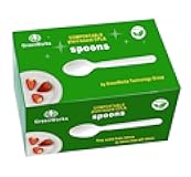 GreenWorks Heavy-duty Compostable Spoons,BPI Certified,100 Count Large Disposable Cutlery Spoons