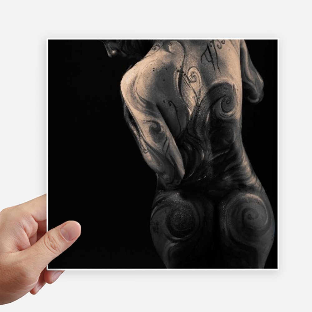 Autocollant carré body tattoo nu pour personnaliser une valise facilement