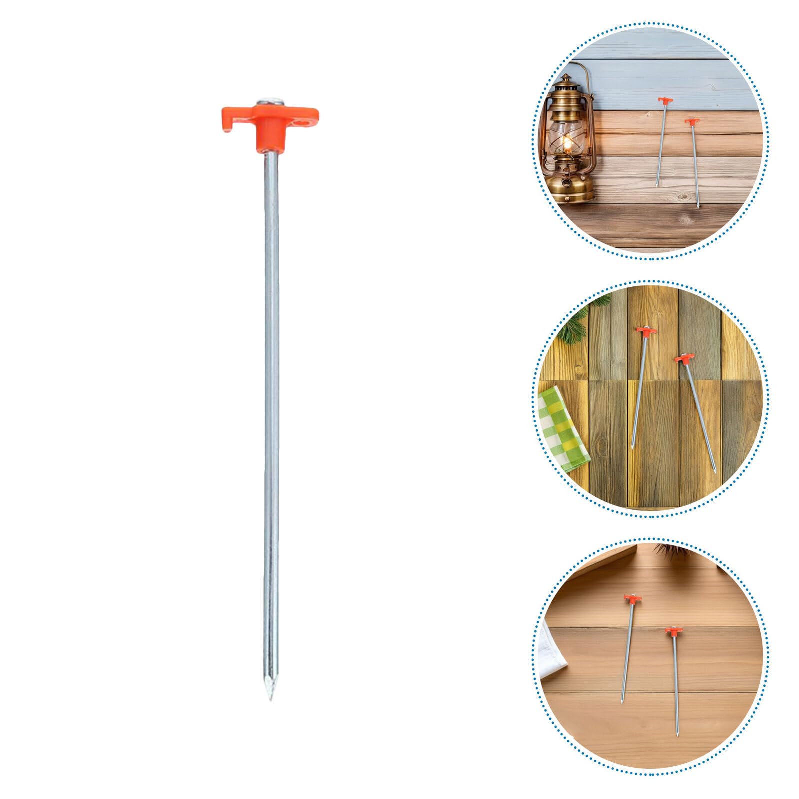Lot de 16 Piquets de Tente Métalliques Robustes Orange 6X250Mm Piquets Renforcés pour Sol Dur Ancrage Profond pour Camping Plage et Auvent Accessoires de Fixation Outdoor