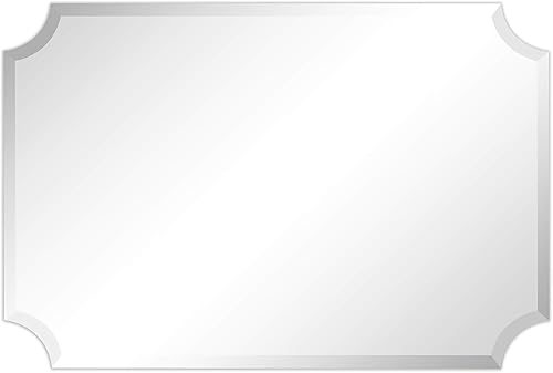 Miniatura 3 de Empire Art Direct Espejo de pared moderno prisma sin marco, borde biselado de 1 pulgada, listo para colgar, para baño, tocador, dormitorio, 24 x 36