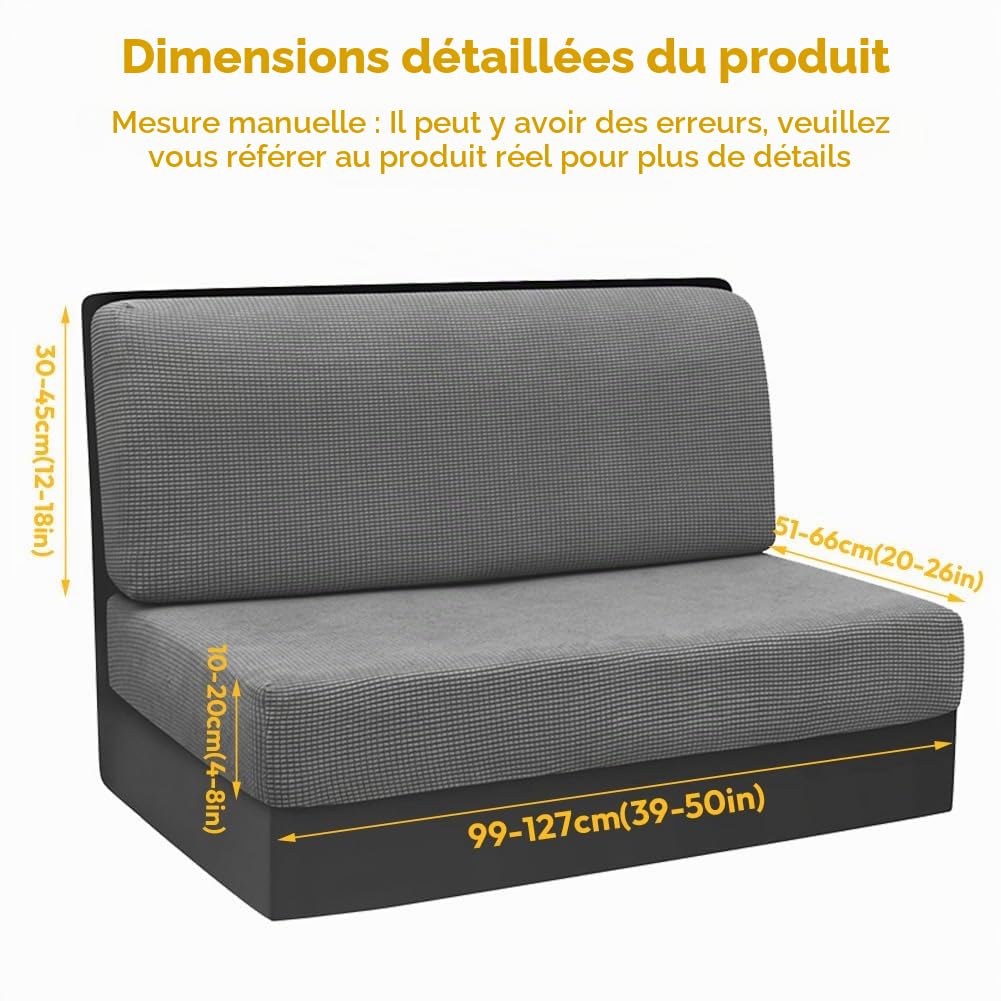 Lot de 2 Housses de Coussin pour canapé, 1 Lot de Housses de siège à Fermeture éclair, pour Caravane, Camping-Car, remorque, siège de Camping-Car, lavables