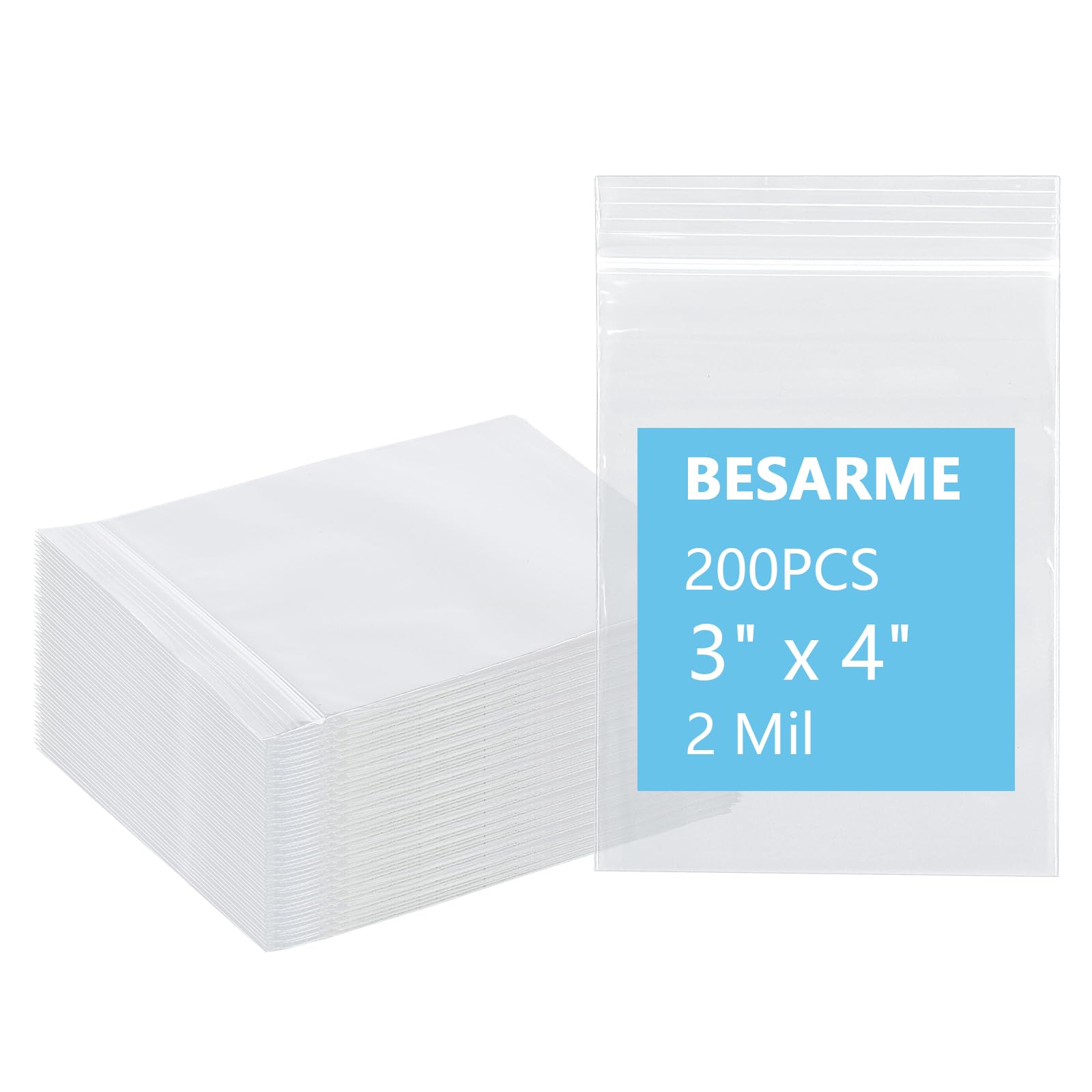 Mini Plastic Bags - 500 Pack | Clear Resealable -23