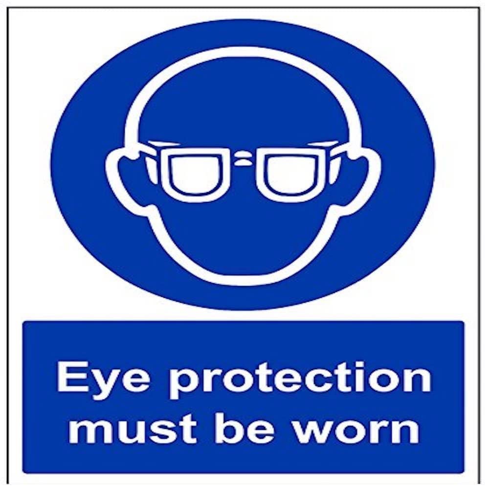 V Safety Eye Protection Must Be Worn PPE Sign - 300mm x 400mm - 1mm Rigid Plastic