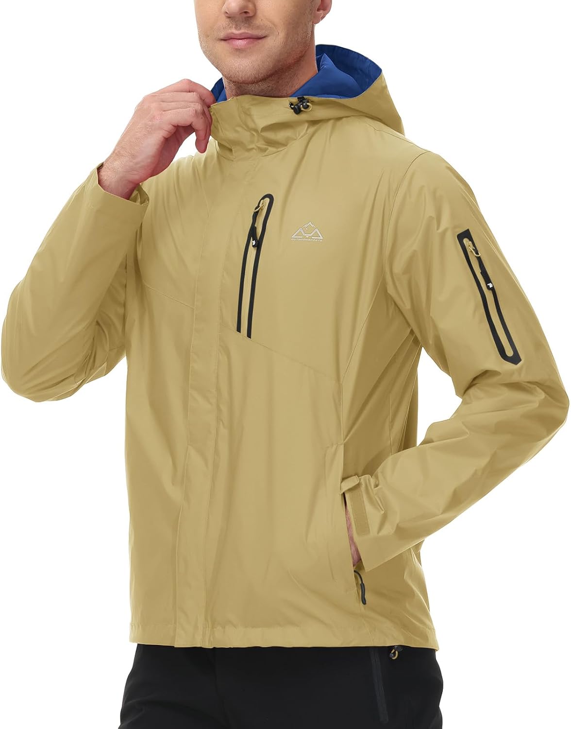 TBMPOY Men's Lightweight Rain Jackets Waterproof Raincoat with Hood Running Cycling Hiking Outdoor Windbreaker - Image 2