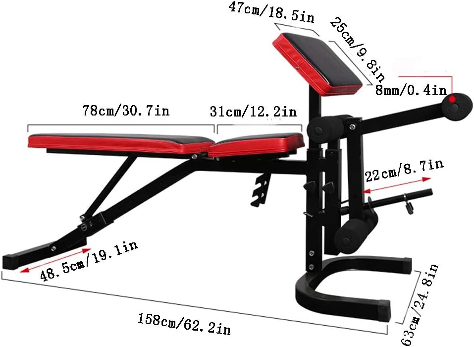 KFXL Exercise Bench Weight Bench Adjustable Third Gear Angle Thickened Steel with Foldable Used in Family Training Hall Fitness Bench Bench Press Training Table Bench Press seat