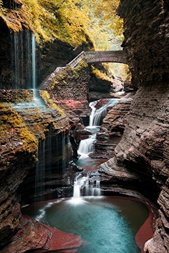 Lantern Press Watkins Glen State Park, New York, Waterfall Scene 1000 Piece Jigsaw Puzzle for...