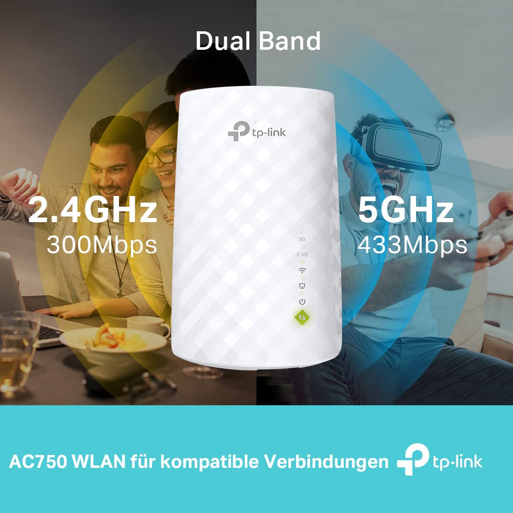 TP-Link Powerline Adapter Set TL-PA7017P KIT(1000Mbit/s & WiFi TP-LINK TL-RE200 (UE) - Blanc