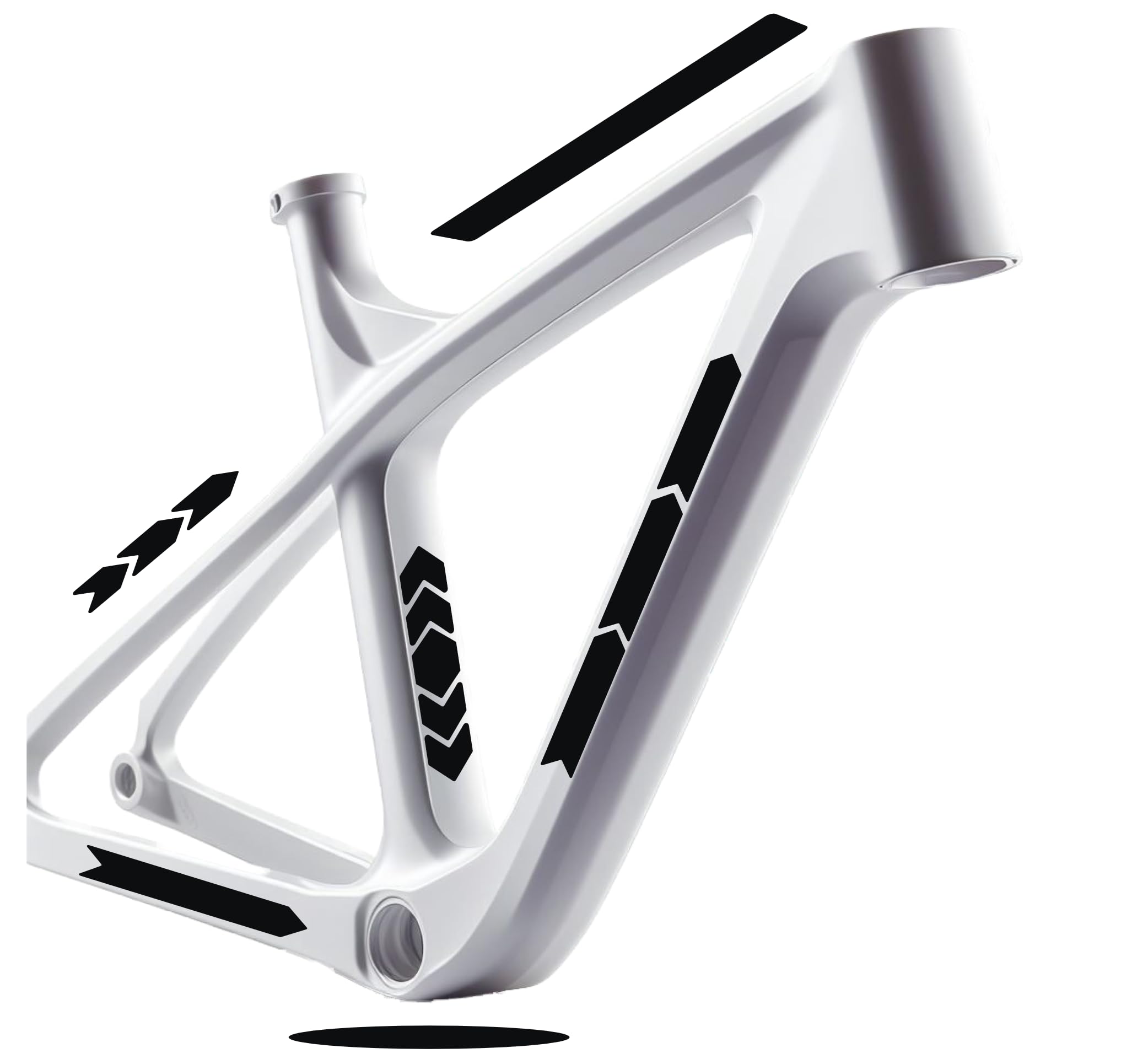 Set 10 Adesivi Stickers Decal Telaio Bici Bicicletta Kit adesivi telaio MTB BDC Universale Protezione COD. B0188 (NERO OPACO)