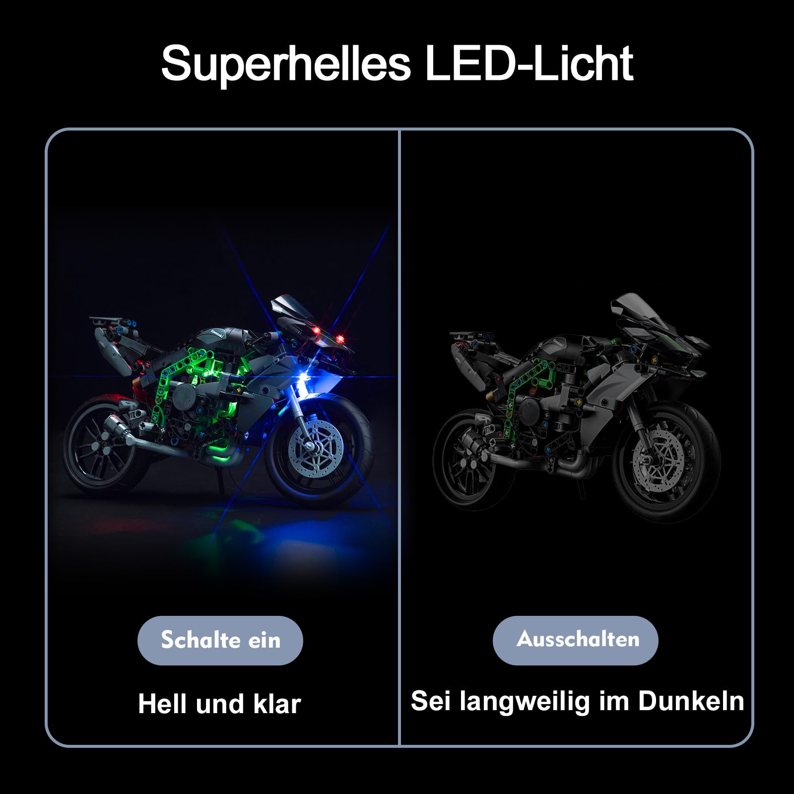 BrickBling Luz LED compatível com Lego Technic Kawasaki Ninja H2R