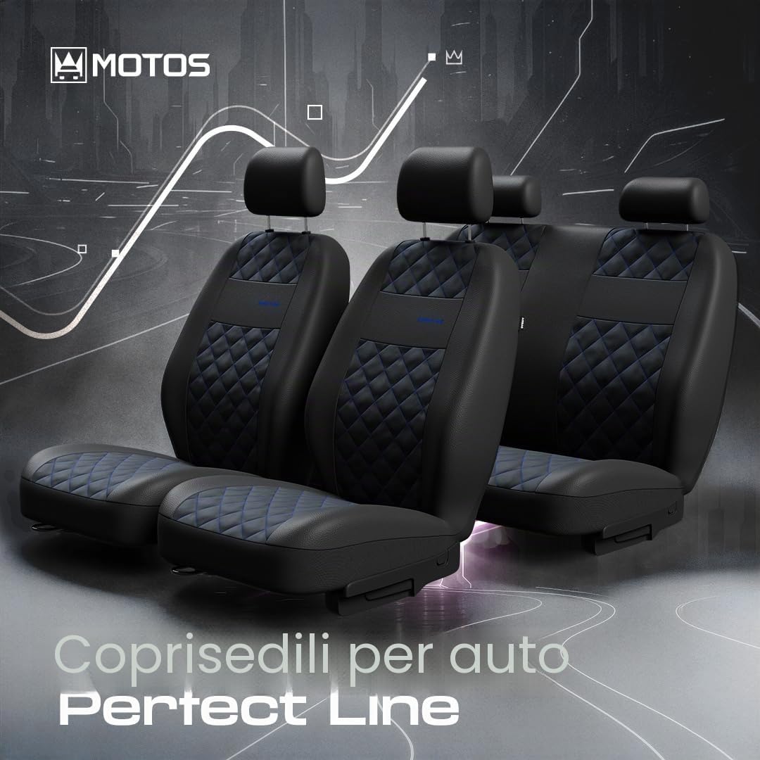 MOTOS Coprisedili universali Copri Sedile Auto per FORD Fiesta con Sistema Airbag Attivo, Materiale a Tre Strati, Look Elegante, Personalizzazione Perfetta, Applicazione Versatile per Automobilisti e